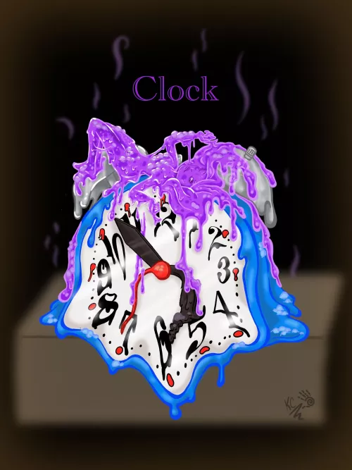 INKTOBER Slime Girl Edition: Clock - Oct 08 (I am really late with posting these to Reddit so plz bare with me thx) by ooh-a-piece-of-candy