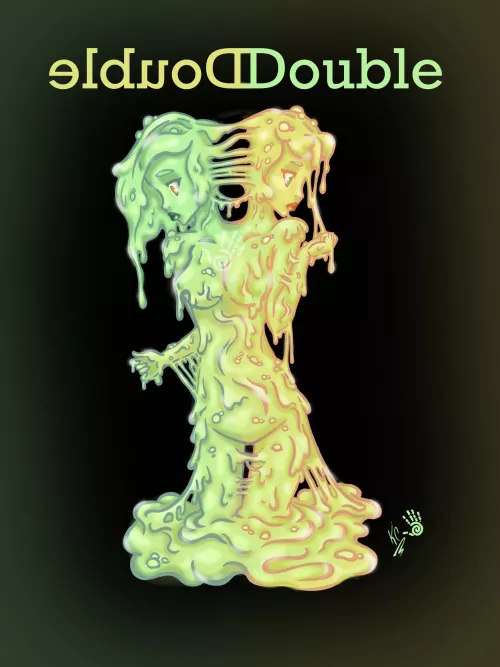 INKTOBER Slime Girl Edition: Double - Oct 20. (I am really late with posting these to Reddit so plz bare with me thx) by ooh-a-piece-of-candy