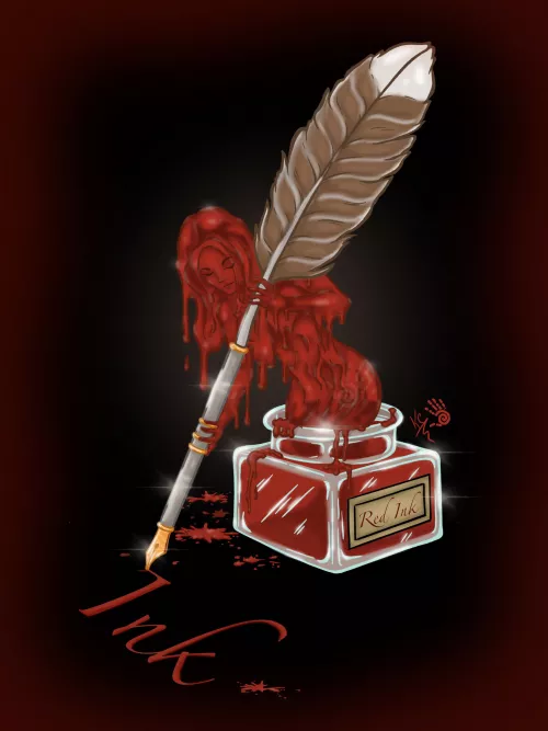 INKTOBER Slime Girl Edition: Ink - Oct 19 (I am really late with posting these to Reddit so plz bare with me thx) by ooh-a-piece-of-candy