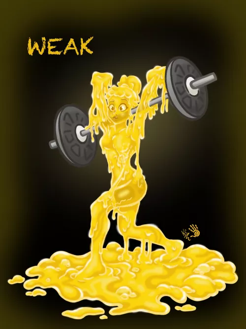 INKTOBER Slime Girl Edition: Weak - Oct 21. (I am really late with posting these to Reddit so plz bare with me thx) by ooh-a-piece-of-candy