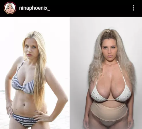 Insane bimbofication, her fake tits look realistic af by Constant-Bullfrog930