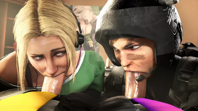 IQ and Mira having a not so friendly with their teammates; Monika's winning. (Akatomasu) by redthomasCUCK