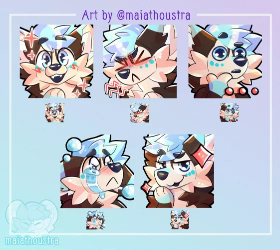 🐺 is 😃😡🤔🥺😏 ~ commission for Seaca’s friend, art by me @maiathoustra by maiathoustra