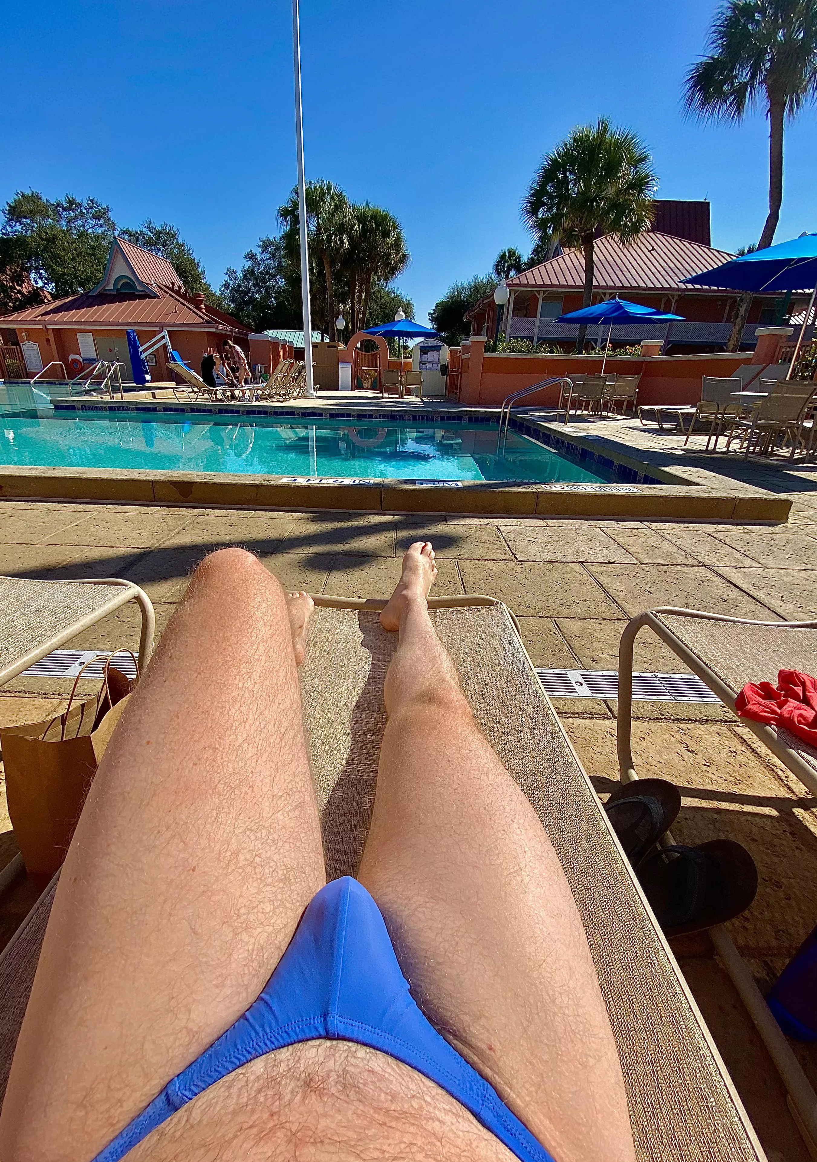 Is it a thong? Is it not? The family across the pool didn’t seem thrilled either way 😂 posted by quinn890