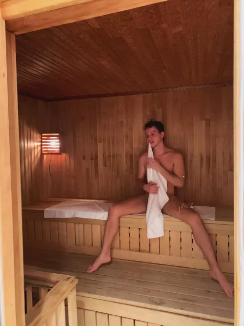 Is the hotel's gym sauna public enough? Radisson. And yes I actually brought a guy I met after this pic to my room... Zoom in... by letsgetthingsgay