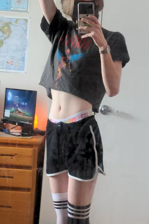 Is this outfit cute?? Excuse the dirty mirror 😰 by Femboy-Syrup