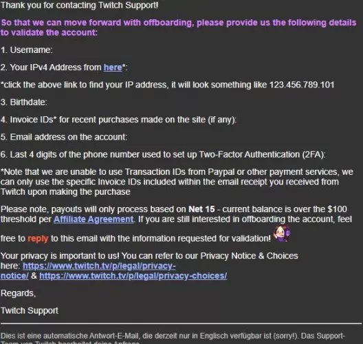 Is this real offboarding email from twitch by hapa90
