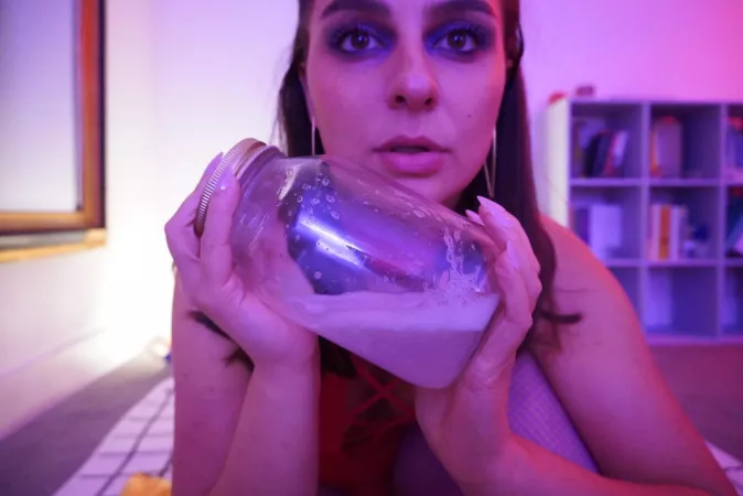 It takes 30 minutes to catch 1 cup of spit. This is a 32 fluid ounce jar. How many minutes will it take until the jar is full? by LuciaLonelyStar