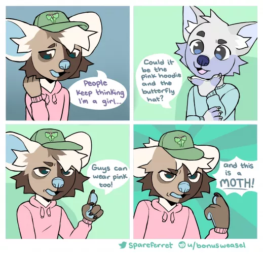 it's a moth! (by me, spareferret on twitter) by bonusweasel