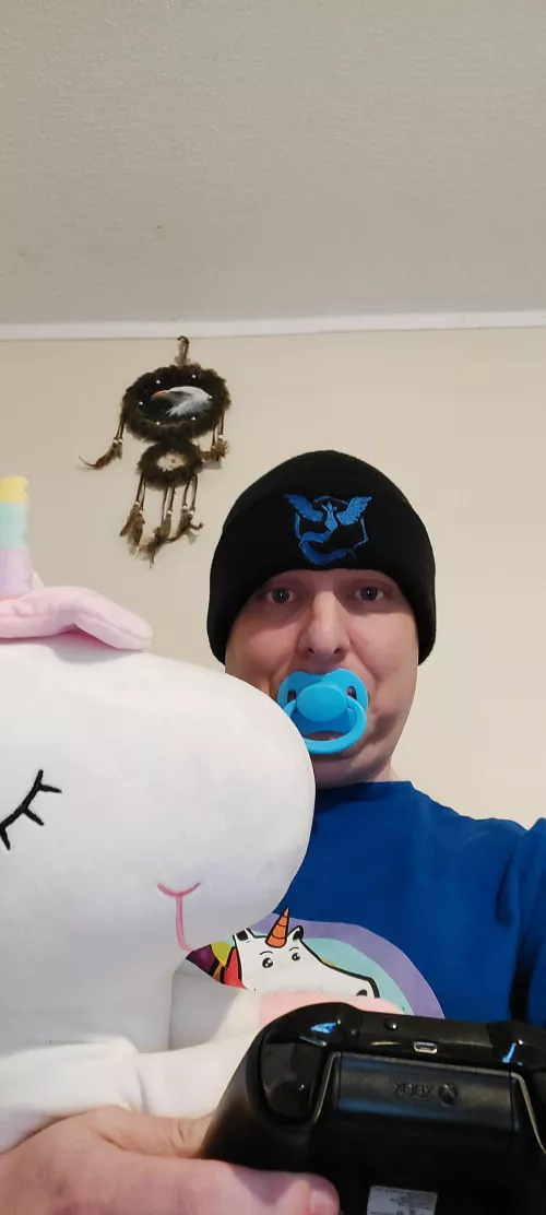 It's a yucky day outside, so Mr. Snuggl butt and I are getting our gaming on! by LubbyChudder37