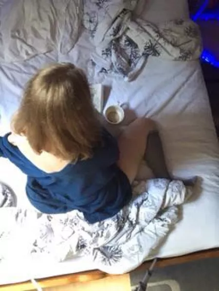 It’s all about those slow weekends. Coffee, nudity and books- an amazing combo! by MissMikkie