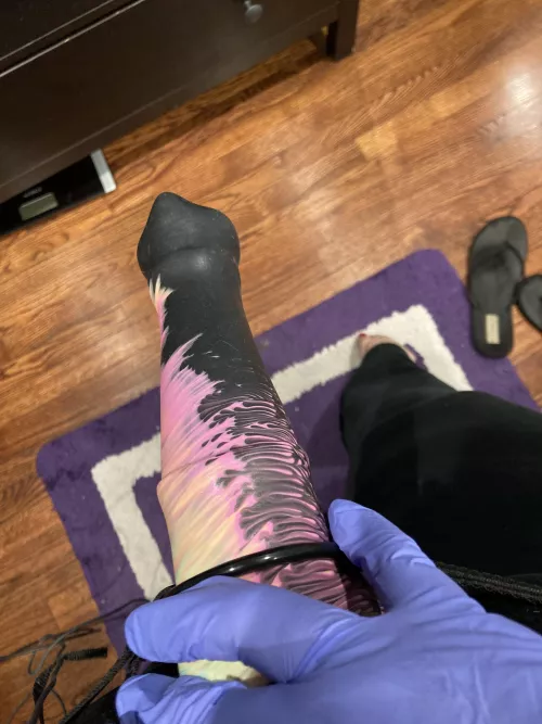 It’s date night and I can’t decide which I’m going to make him suck first. My girl cock or my toes. by LadyAntea