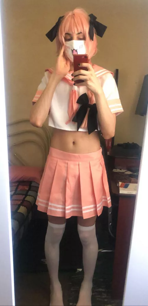 It's femboy friday, so have an Astolfo cosplay :3 did you like it? 🥺 by Femboy_alma
