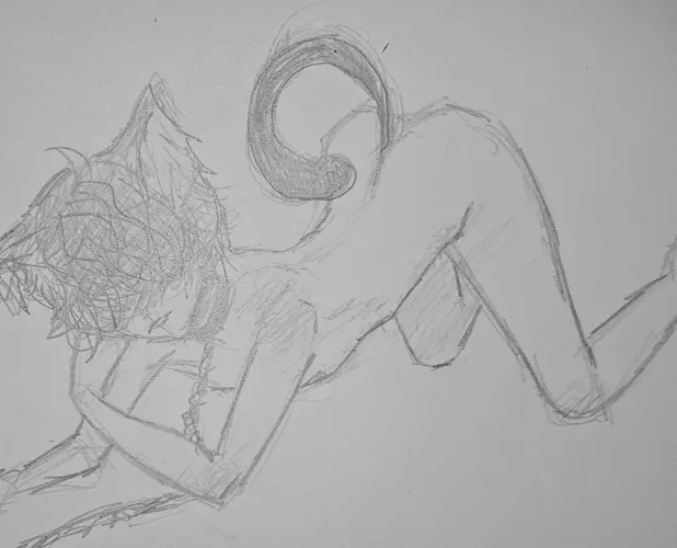 It's just a pencil sketch but just need to say cat boy supremacy :) (Also this is kinda inspired by myself 👉👈) by Im_garbage_