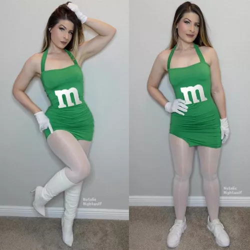 It's me, the green m&m. They changed me. 🥺 Do you like me better before or after? 💚