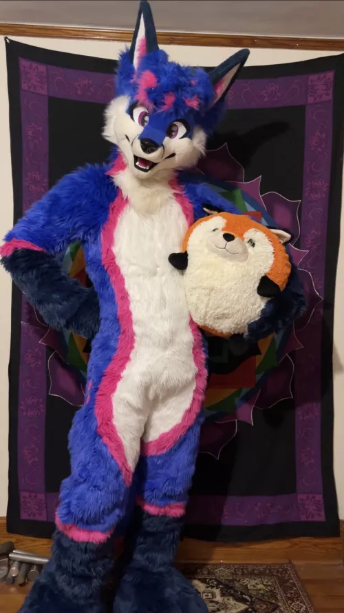 It's my cake day! This is me in my fursuit. My name is Animus :3 (@animusfoxx on Twitter) by AnimusFoxx