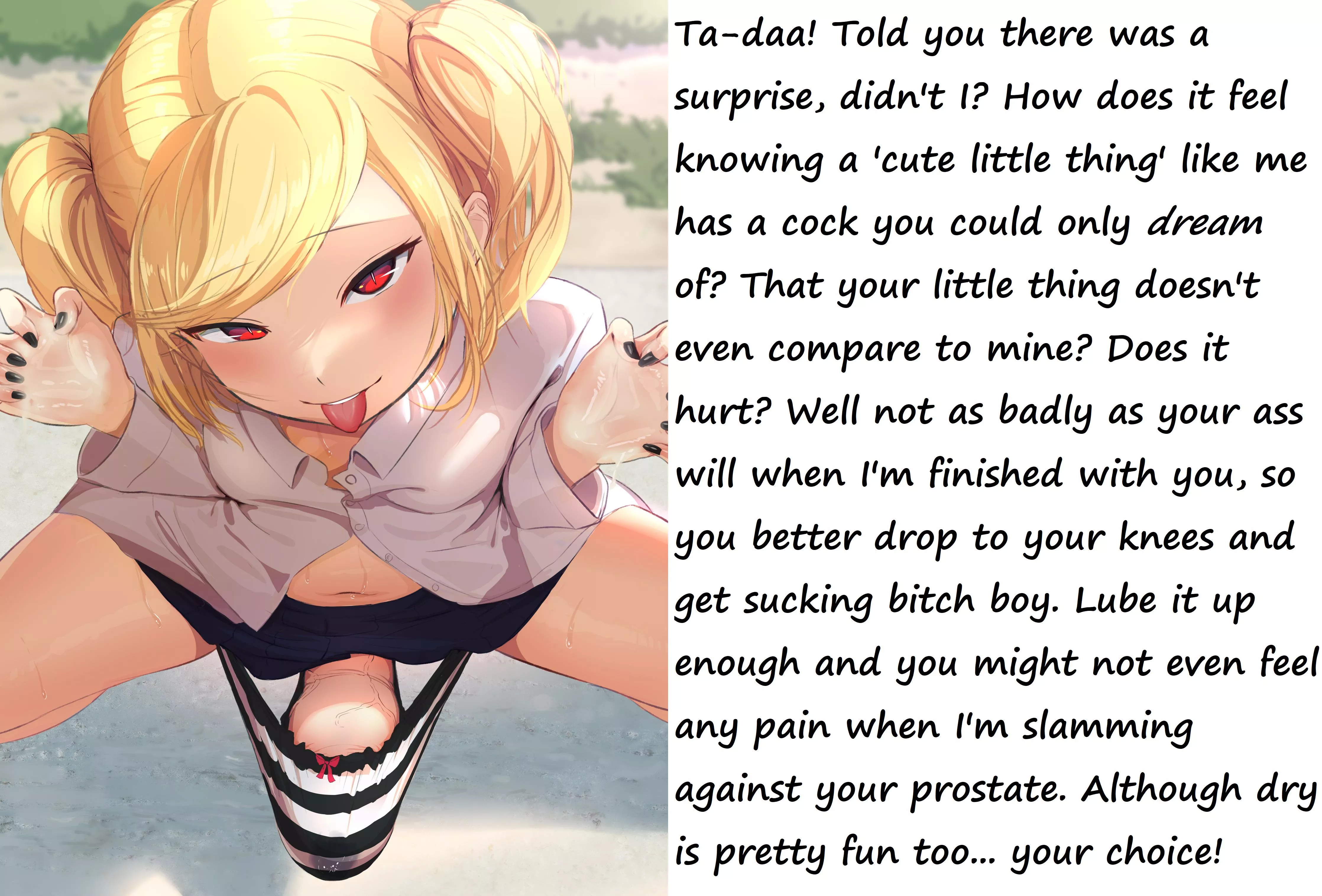 It's not a question of if or when, it's how you want it to happen. [implied blowjob][imminent rape] posted by CFCkyle