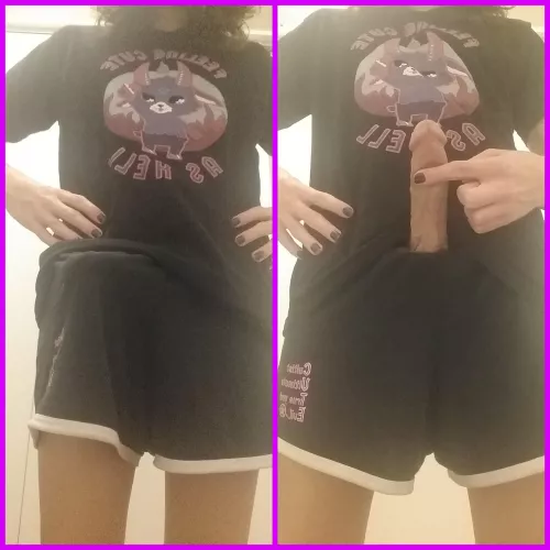 It's so hard to keep this under the shorts, mind if I take out? by CutteLittleDoge