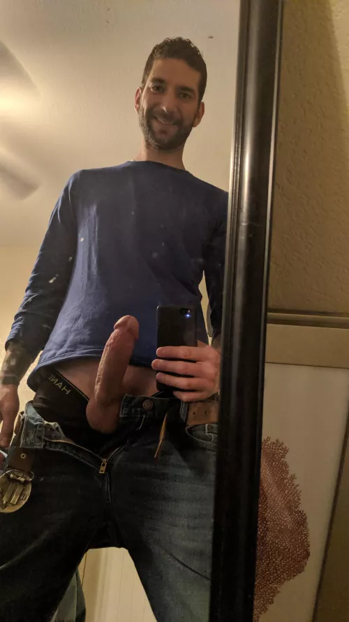 It's surprisingly difficult to smile, stay hard, and get a decent shot all at the same time. by FatCockAcct69