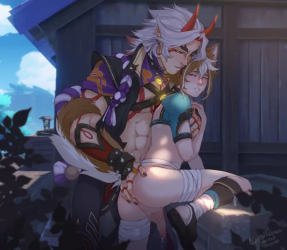 Itto and Gorou (Genshin Impact) by magicistragick