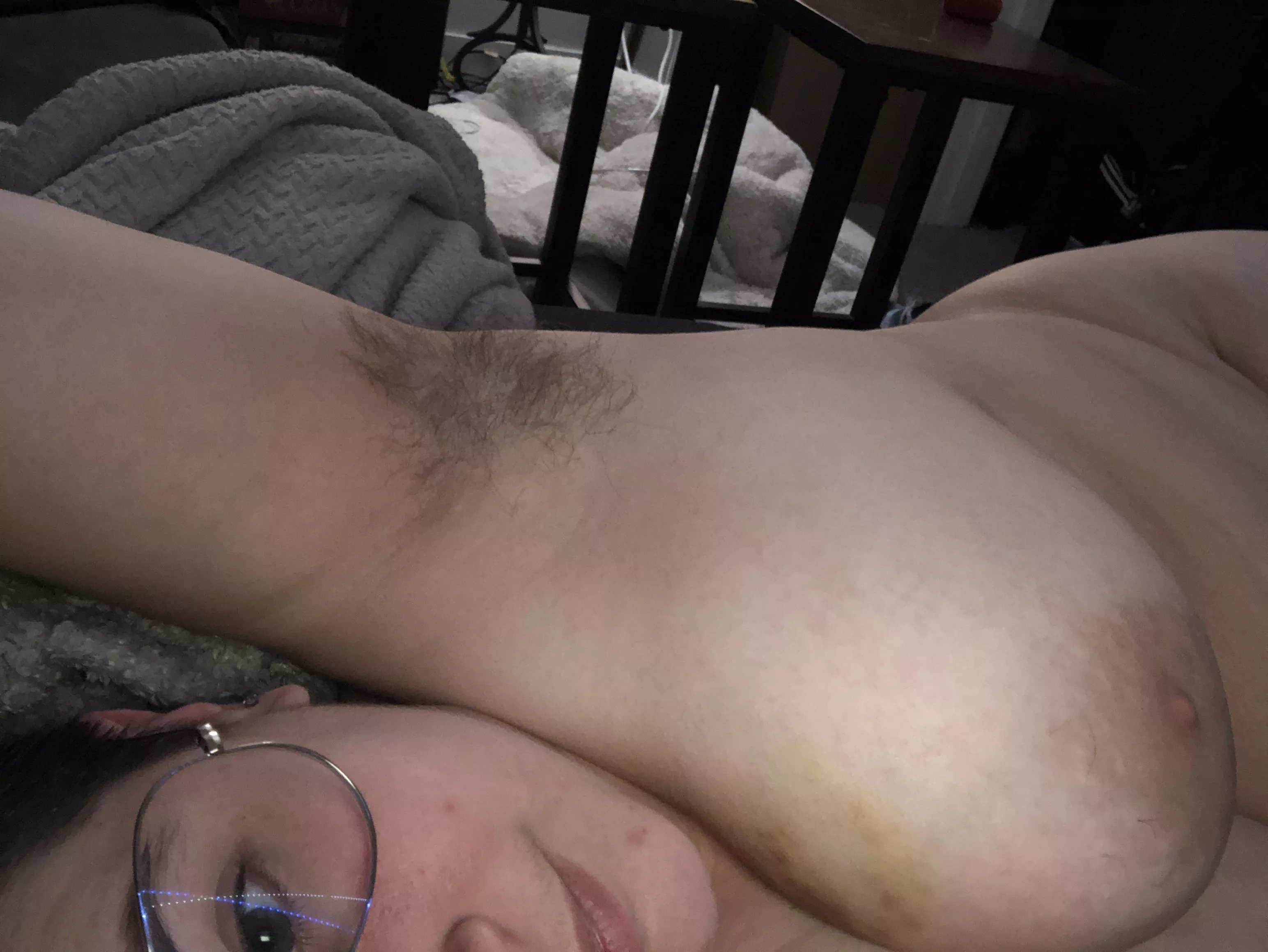 I’ve always been comfiest with my arms over my head 😌 posted by goddess_meg