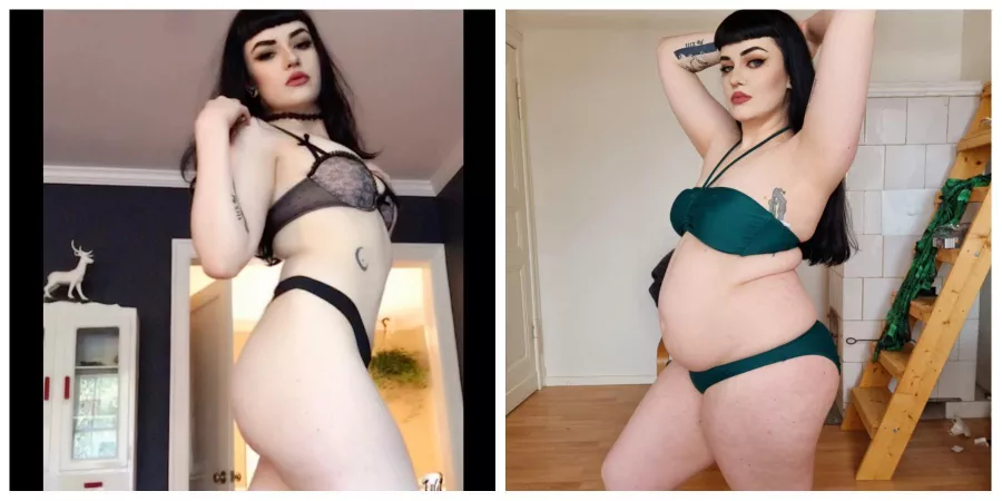 I’ve gained 70+ lbs but the difference is barely noticeable, right? 😉🐷 by hmmwelp