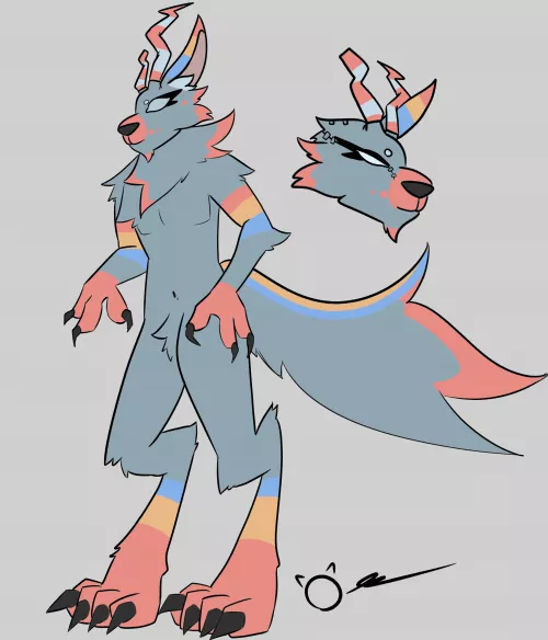 Jackalope oc I made. Not sure what to name them, any suggestions? (Art by me) by gaymiku69