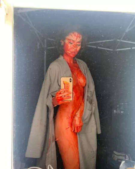 Jamie Chung - Lovecraft Country - behind the scenes (bloody) by NotRealOpinions