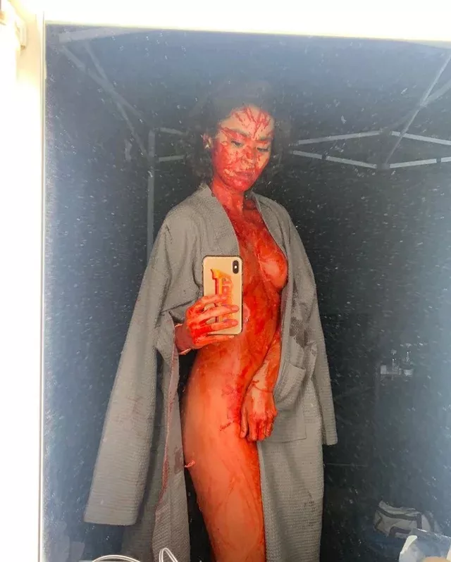 Jamie Chung - Lovecraft Country - behind the scenes (bloody) posted by NotRealOpinions