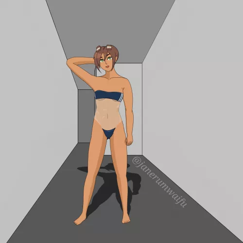 Jane with the Gris swimsuit [Original] by janerumwaifu