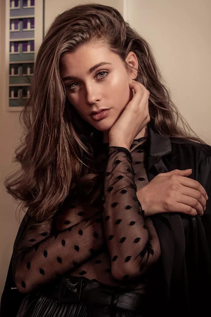 Janina Villgratter in a mesh top posted by BOOOOOOOBIES