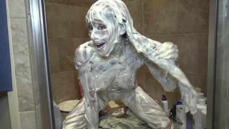 Jayce admires her own mayo covered look by _Anonymous_Account_