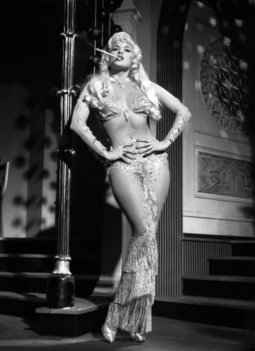 Jayne Mansfield on set during the filming of Too Hot To Handle, 1959. by JuliaSeth