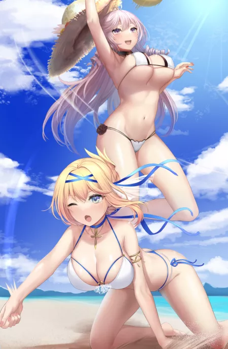 Jeanne & Algerie playing Beach Volleyball by CheetahSperm18