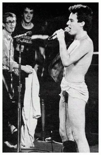 Jello Biafra. Lead singer of punk band The Dead Kennedys going naked on the TV show Bill Graham Presents. posted by Sardonicus83