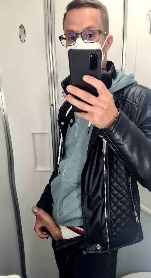 Jerking off in plane WC 😈 by realdupel