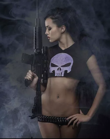 Joanie Brosas as the Punisher by PM_me_Leeloo_Cosplay