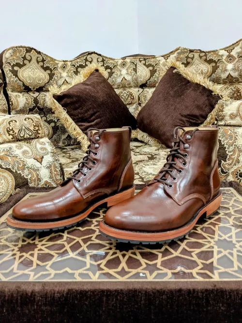 John Doe Shoes 420 boots in Tan Horsehide Chromexcel with a commando sole. by MidnightBloos