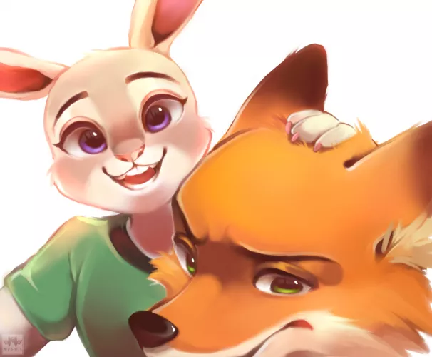 Judy and Annoyed Nick (Art by me: Myoniis) by myonnz