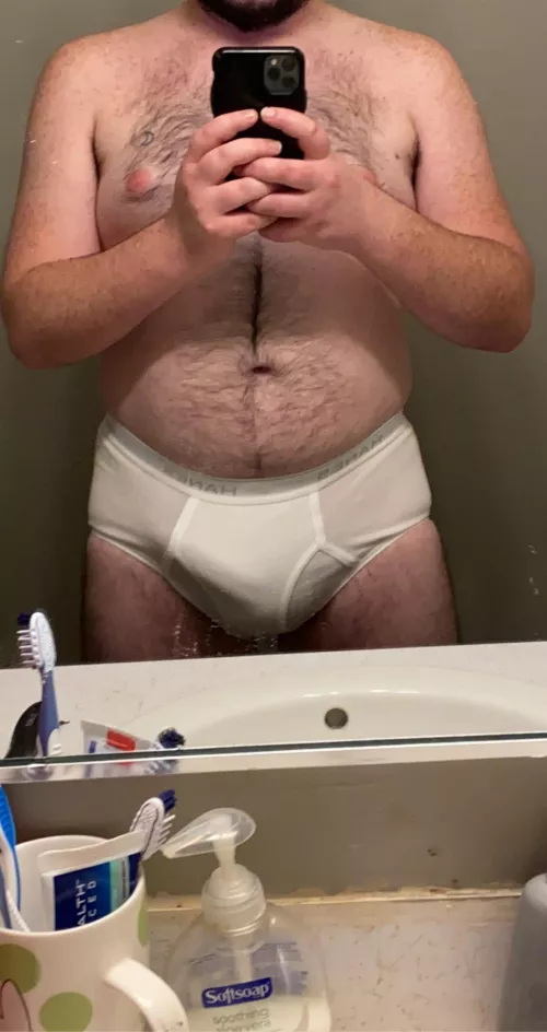 Just a chubby guy hanging in my hanes. First post here by Bitchwithatwitch