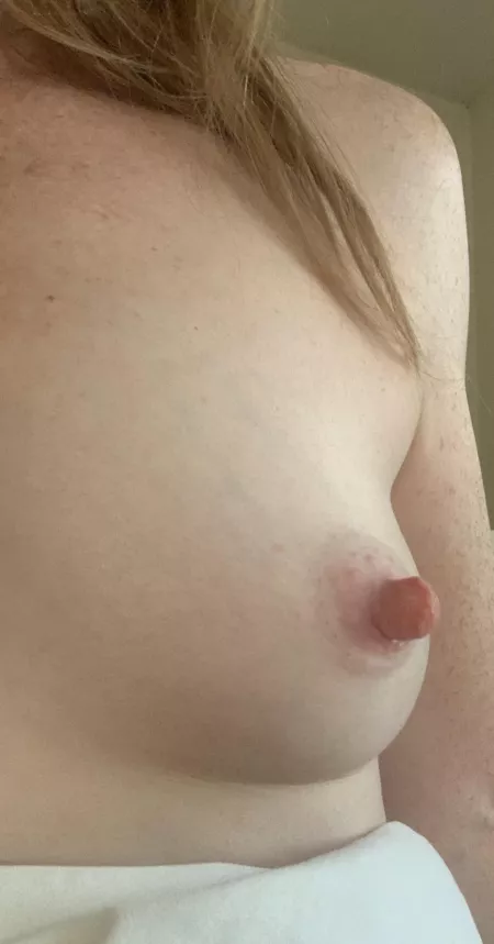 Just a cute little boob with a big pink eraser nip by hugenipssmalltits
