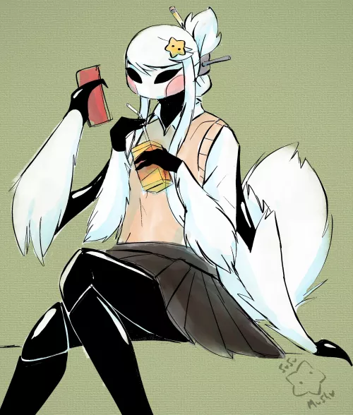 Just a doodle of my spooder 🖤🤍💛 by Sususaur