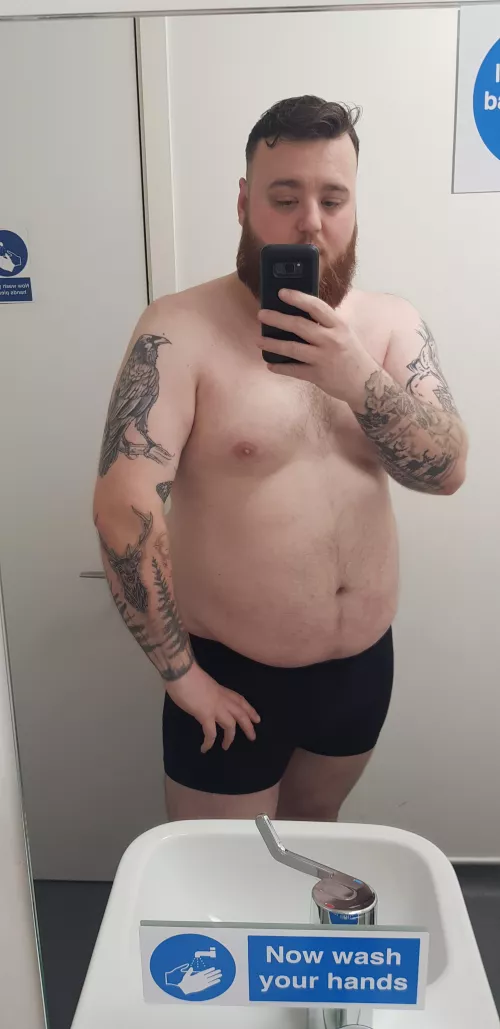 Just a guy getting ready for work by beardednchubbyguy