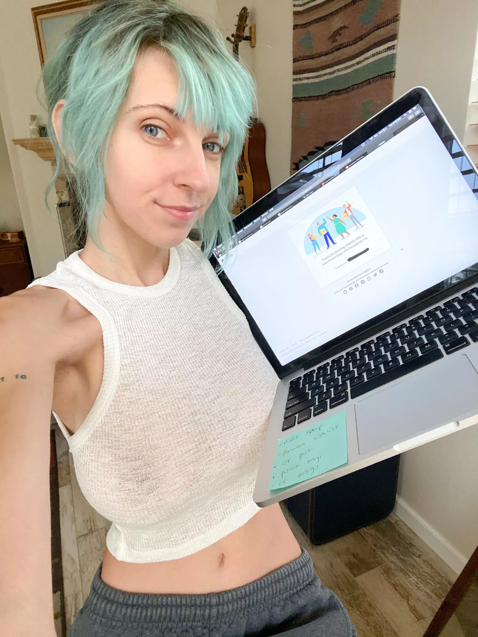 Just donated $500, thanks to reddit! Oh, and my hair is blue. posted by hopelesssofrantic