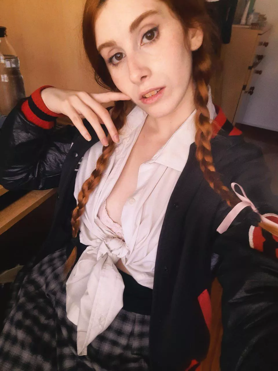 Just got home from school. Should I stay in my uniform? posted by Angellaralf