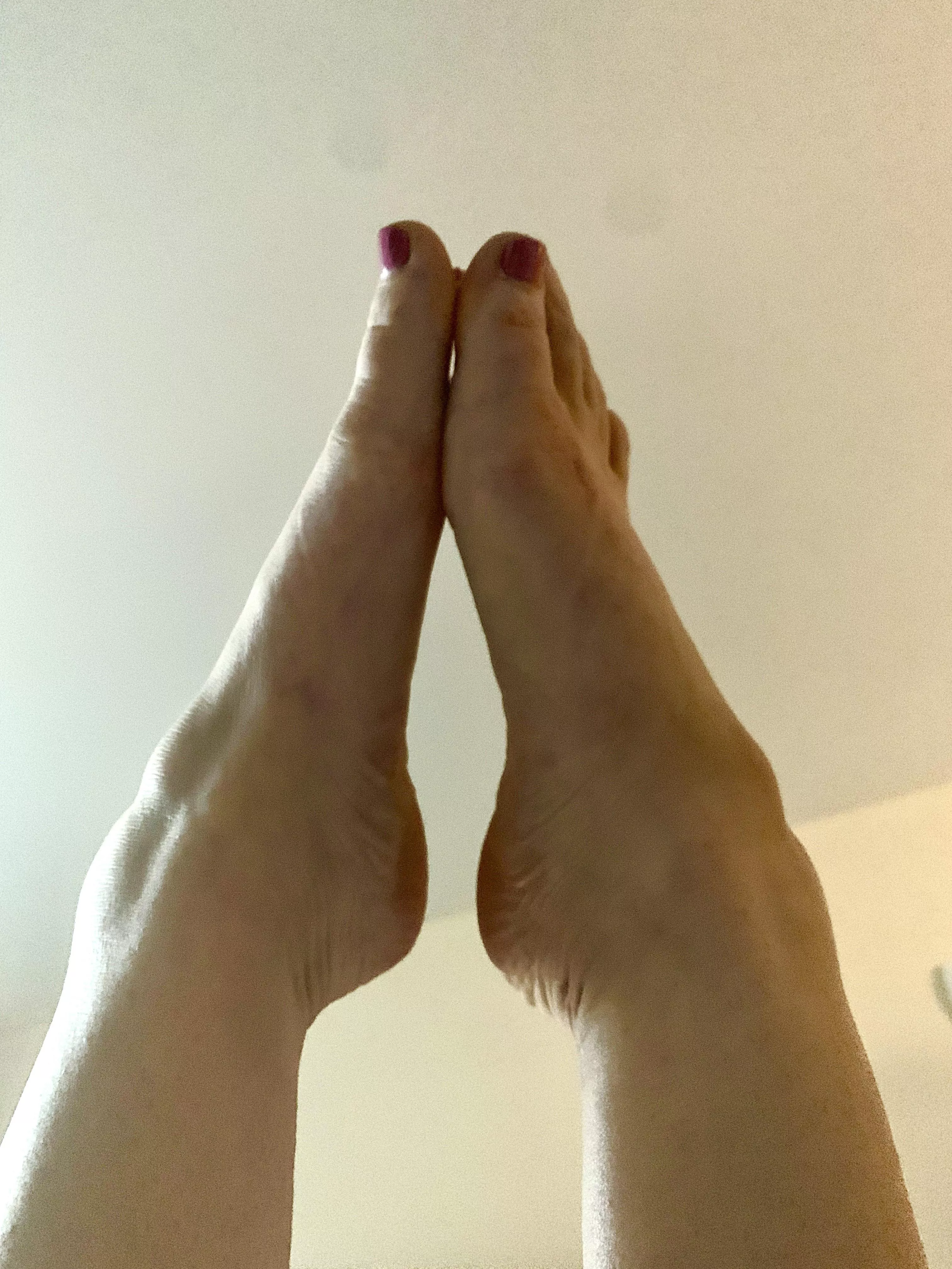 Just hanging out, upside down in my yoga headstand… posted by miss_tootsie_footsie