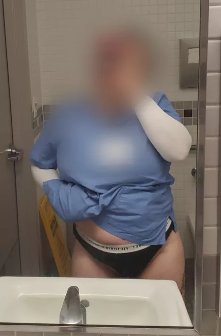 Just hiding a fat ass and belly under these scrubs 😘 by WatchMeMilk