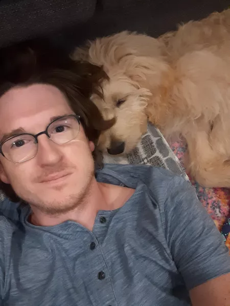 Just laying with my pup. Always up.to chat. Where my ps4 gays at! by gaymer_canadian