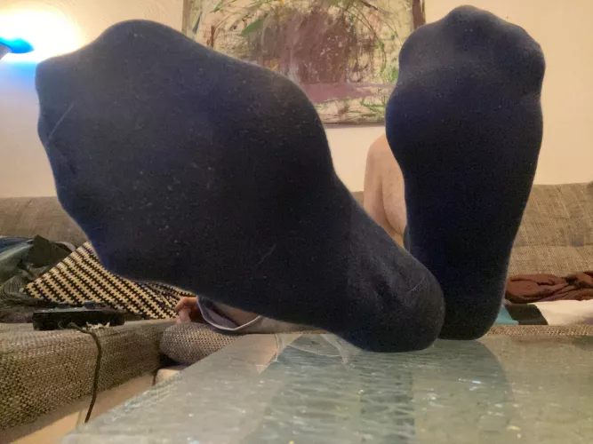 just lounging in my dark sheer socks awaiting service and worship! Im pretty sure my Cult Group of SOCKFOOTSLAVES will enjoy this view 😎 by AustrianAlpha