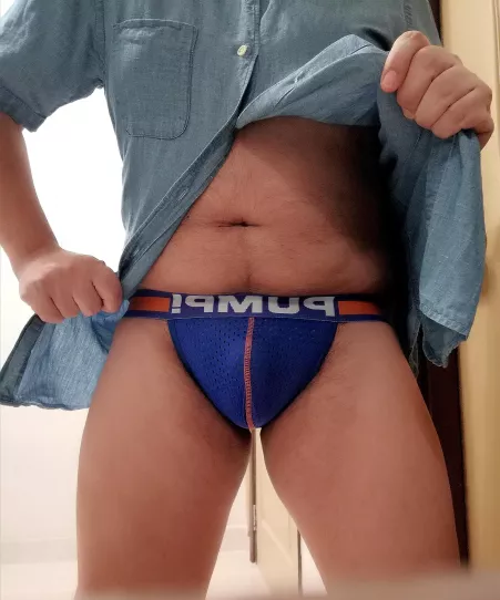 Just me being snug in my brand new jockstrap. by chubbo57
